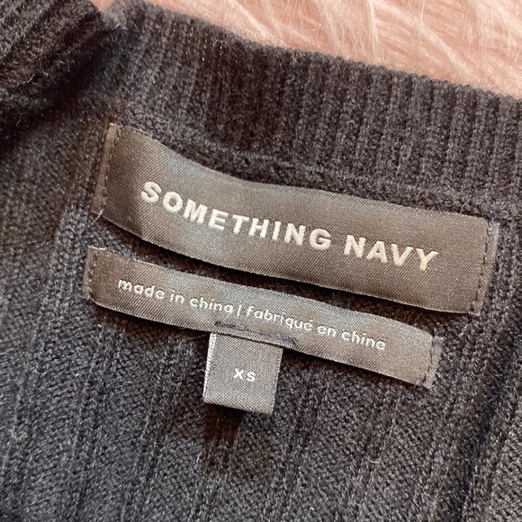 Something Navy Black Knot Detail Long Sleeve Pullover - Picture 9 of 11